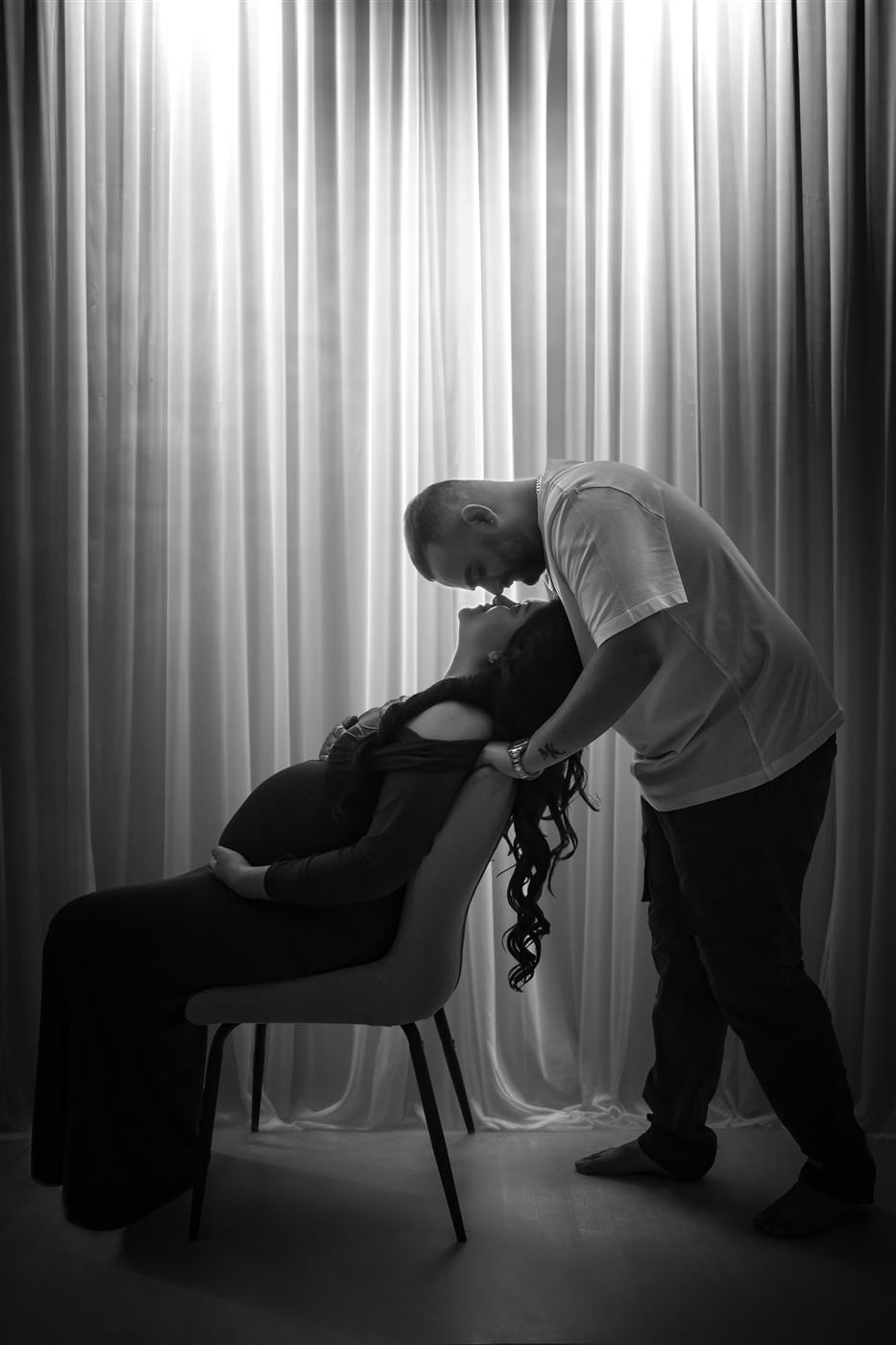 Fine art black and white portrait - Father and child
